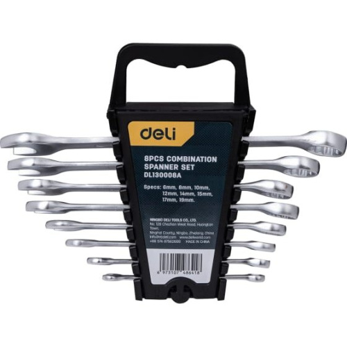 Набор ключей комбинированных Deli DL130008A 8 шт 6,8,10,12,14,15,17,19мм