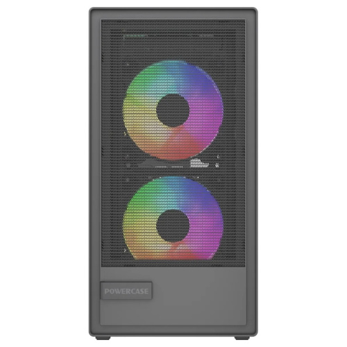 Корпус Powercase Mistral SM02 (CMMSM02B-L3), Tempered Glass, 3x120mm FRGB fans, чёрный, mATX