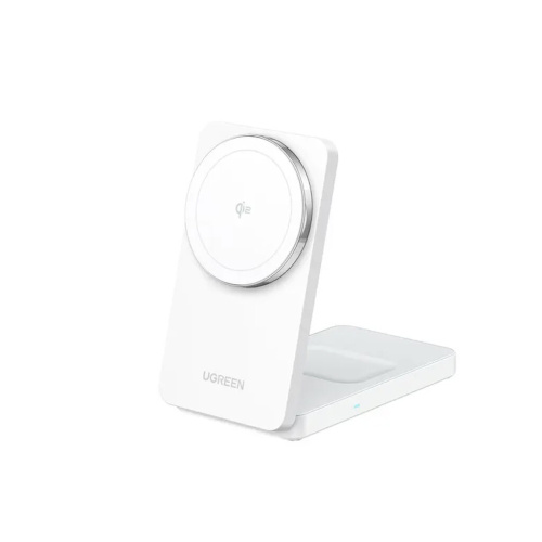 Беспроводное ЗУ UGREEN W706 (45057) 2-in-1 Wireless Charger Qi2 for Iphone 15W &AirPods White