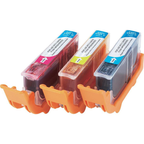 Картридж струйный Canon CLI-521 2934B010 голубой/пурпурный/желтый набор для Canon Pixma MP540/620/630/980