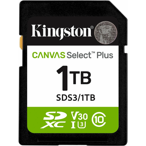 Карта памяти Kingston Canvas Select Plus SDS3/1TB SDXC 1TB V30 w/o adapter