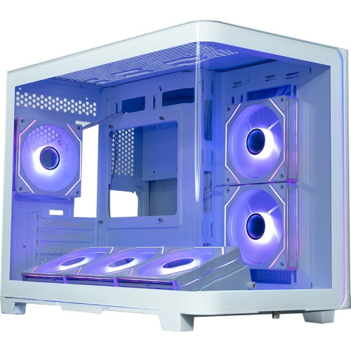 Корпус XASTRA QR600M 6ARGB C10-UC (QR600M-6FM12A-C10-UC-L-WH) White mATX/Aquarium/ Curve Glass/Led Strip/6x120mm ARGB PWM FM fans/ Argb+PWM HUB 10port