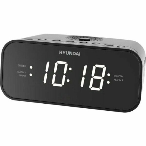 Радиобудильник Hyundai H-RCL221 черный, подсветка белая