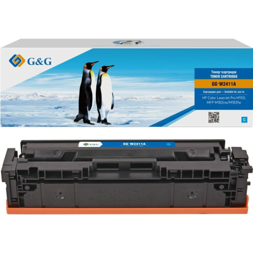 Картридж лазерный G&G GG-W2411A голубой 850стр для HP Color LaserJet Pro M155 MFP M182nw/M183fw