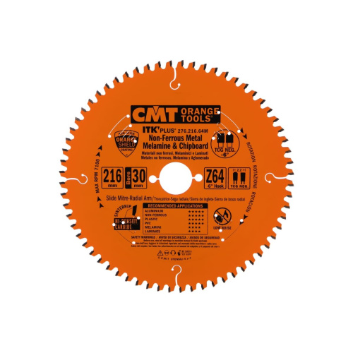 Диск пильный по алюминию CMT 276.216.64M 216x2.2 1.6x30 Z64 TCG NEG-6