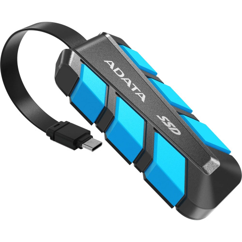 Внешний SSD ADATA SC740 (SC740-2000G-CBU) 2.0Tb (USB3.2 gen 2 type C, 1050/1000Mbs, 122x41x22mm, 40g, защита от падения, встроенный кабель)