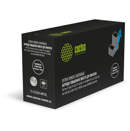 Картридж лазерный Cactus CS-CE285X-MPSXL CE285A/CB435A/Canon 725 черный (8000стр) для HP Pro P1100/P1102/P1102W/P1102WHP/M1132/M1210/M1130/M1212NF