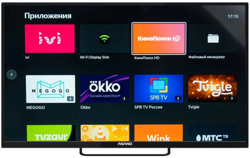 55" (140 см) Телевизор Asano 55LU8120T черный