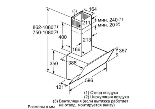 Вытяжка наклонная Bosch Serie 4 DWK065G60T черный/серебристый