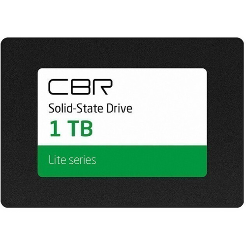 SSD CBR SSD-001TB-2.5-LT22, серия Lite, 1024 GB, 2.5", SATA III 6 Gbit/s, SM2259XT, 3D TLC NAND, R/W speed up to 550/520