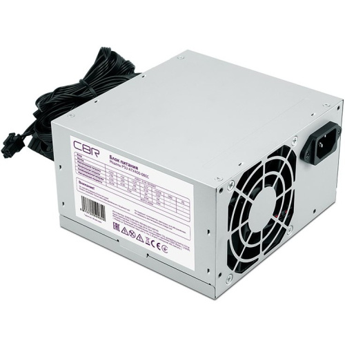 Блок питания CBR (PSU-ATX400-08EC) ATX 400W, 8cm fan, 20+4pin/1 4pin/1 IDE/2 SATA, кабель питания 1.2м