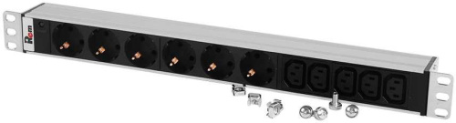 Блок распределения питания ЦМО R-10-6S-5C13-I-440-Z гор.размещ. 5xC13 6xSchuko базовые 10A без вилки