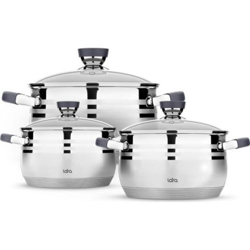 Набор посуды LARA LR02-121 Mercury 16/18/22см