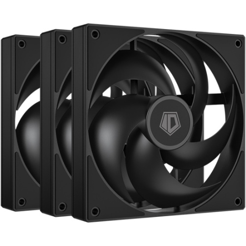 Вентилятор ID-COOLING AS-120-K Trio (3 in 1) 120x120x25мм (PWM, резиновые углы, черный, 300-2000об/мин, супертихий) Box