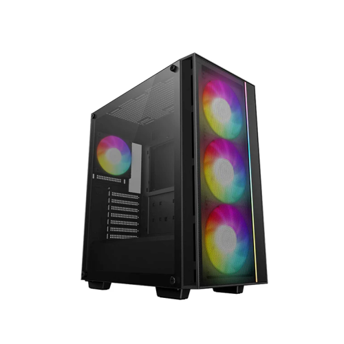 Корпус Deepcool Matrexx 55 Mesh V4 без БП, боковое окно (закаленное стекло), 3xARGB LED 140мм спереди, 1xARGB LED 120мм сзади