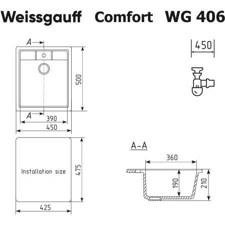 Кухонная мойка Weissgauff WG 406328 Comfort Beige Sand