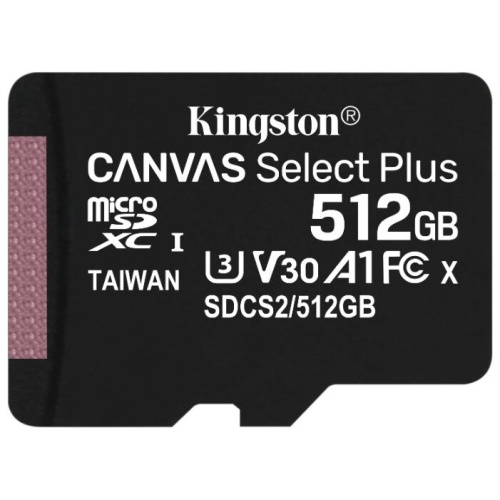 Карта памяти Kingston SDCS2/512GBSP microSDXC Canvas Select Plus 512GB UHS-I Class U3 V30 A1 без адаптера