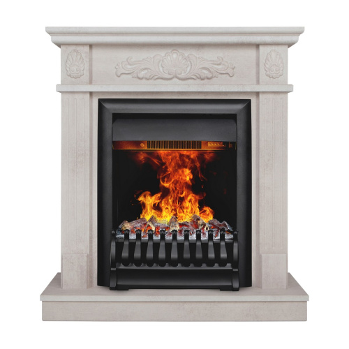 Электрокамин RealFlame Adelaida WT белый камень с очагом Oregan 3D