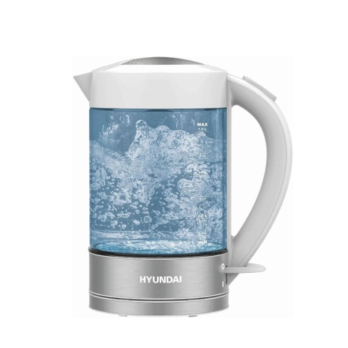 Электрочайник Hyundai HYK-G9990 белый/серебристый