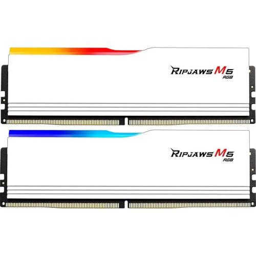 ОЗУ G.SKILL Ripjaws M5 RGB 32GB (F5-6000J3238F16GX2-RM5RW) DDR5 (2x16GB) 6000MHz CL32 (32-38-38-96) 1.35V / White