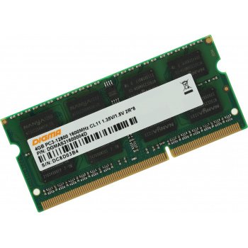 ОЗУ Digma (DGMAS31600004S) DDR3L 4Gb 1600MHz RTL PC3-12800 CL11 SO-DIMM 204-pin 1.35В single rank