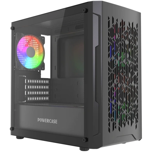 Корпус Powercase Mistral Micro D3B ARGB V2 (CMMDB-A3-V2), Tempered Glass, 2x 140mm ARGB PWM+1x 120mm ARGB PWM, чёрный, mATX