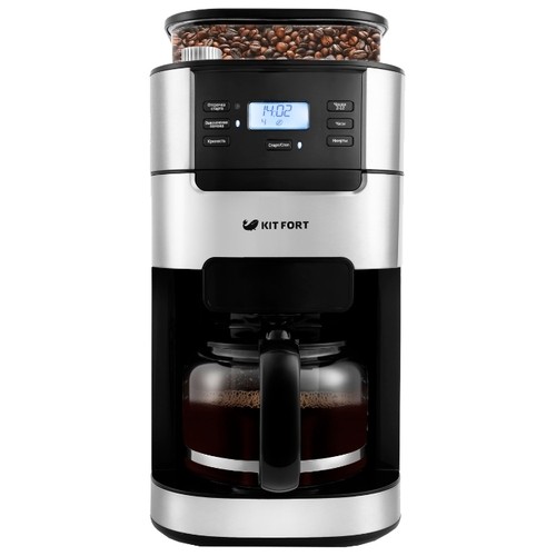Кофеварка Капельная Kitfort Кт-720 Черный/Серебристый