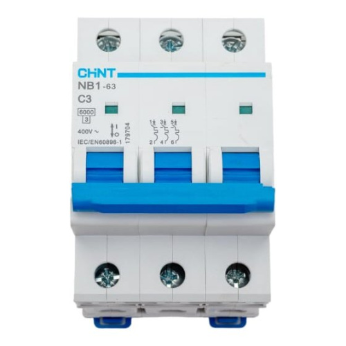 Автоматический выключатель CHINT NB1-63 (179704) 3P 3A 6кА х-ка C