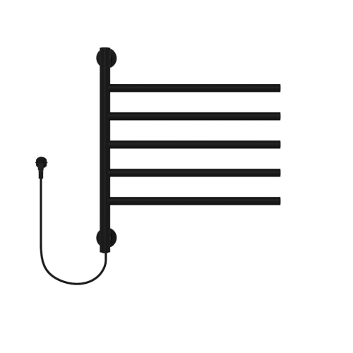 Электрический полотенцесушитель Primoclima Chopper 622*516 5 трубок черный