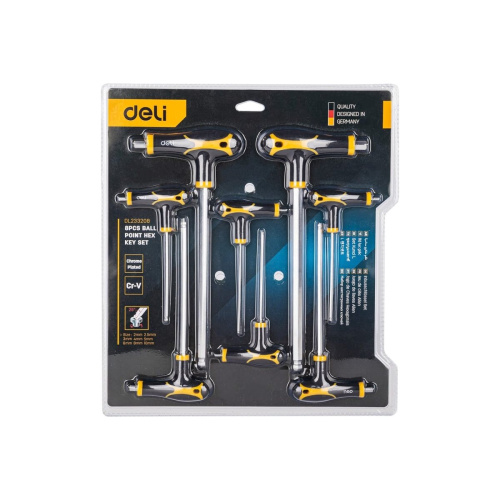 Набор шестигранных ключей DELI DL233208 (98339) с шаром