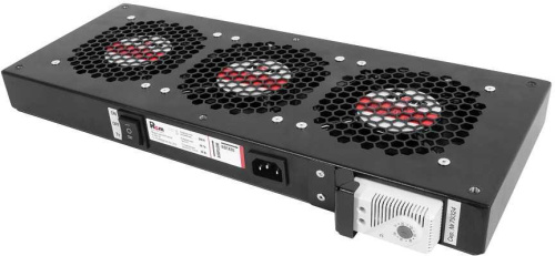 Модуль вентиляторный ЦМО (R-FAN-3T-9005) черный 3 вент. с термостатом (1шт)