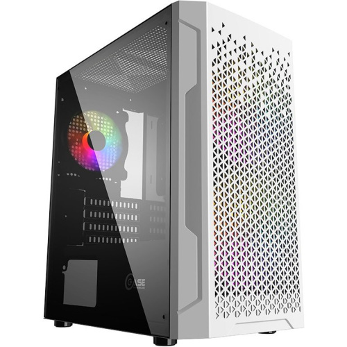 Корпус Powercase CMIMZW-L3 Mistral Micro Z3W Mesh LED, Tempered Glass, 2x 140mm + 1х 120mm 5-color fan, белый, mATX (CMIMZW-L3)