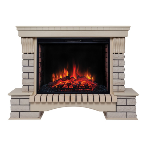 Электрокамин RealFlame Country 33/33W WT с очагом Epsilon 33