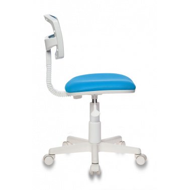 Кресло детское Бюрократ CH-W299/LB/TW-55 спинка сетка голубой TW-31 TW-55 (пластик белый)