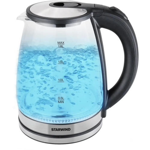 Электрочайник Starwind SKG2114 черный/прозрачный