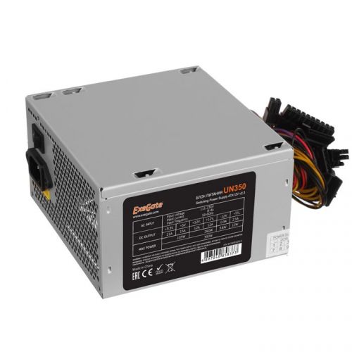 Блок питания ExeGate EX244552RUS 350W UN350, ATX, 12cm fan, 24p+4p, 3xSATA, 2xIDE, FDD