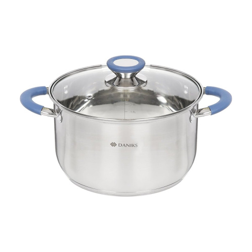 Кастрюля с крышкой Daniks SD-A93-22 Сиена 4.75л