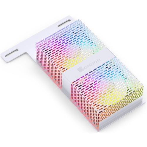 Радиатор для оперативной памяти JONSBO NF-2 ARGB White (2x50mm ARGB FAN, белый, 4-pin, 3-pin 5V)