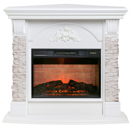 Электрокамин RealFlame Athena Corner GR белый с очагом Irvine 24