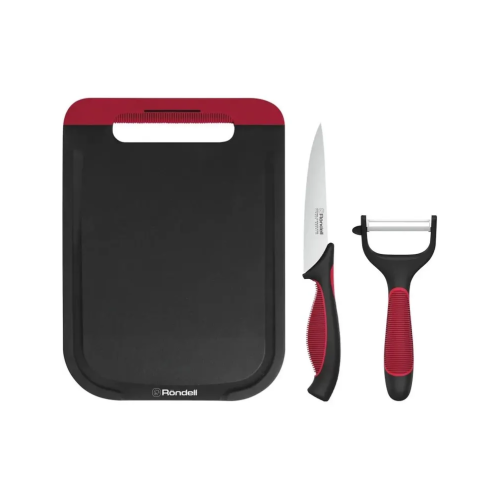 Набор ножей кухонных Rondell RD-1892 3предм. разд.дос. черный/бордовый блистер
