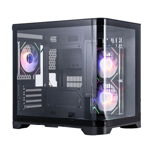 Корпус 1STPLAYER Uview UV5 ARGB Black (UV5-BK-2FC7R-1FC7) / mATX / 3x120mm ARGB fans