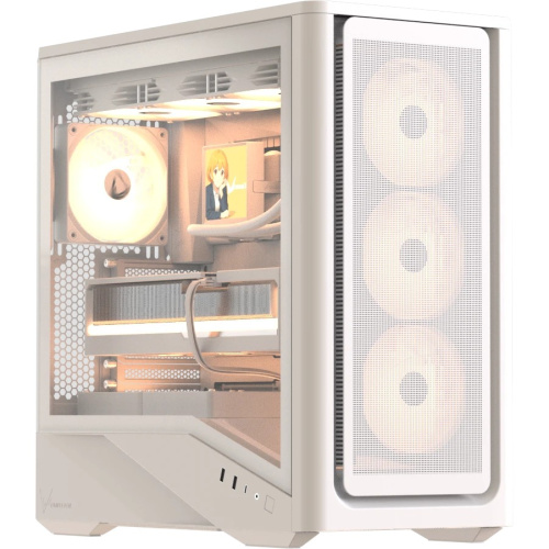 Корпус Formula V Line Air Power G9 Duo PA White, ATX, Type-C*1, USB3.0*2, MESH/Glass Front Panel, Front 3x Performance ARGB, Rear 1x Performance ARGB