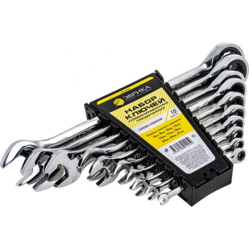 Набор ключей комбинированных ЭВРИКА ER-20627 трещоточных 10 предметов