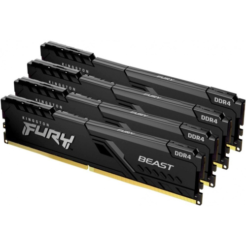 ОЗУ Kingston 64GB 3600MHz DDR4 CL18 DIMM (Kit of 4) Fury Beast Black KF436C18BBK4/64