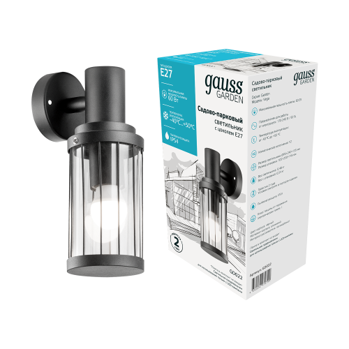 Светильник садово-парковый Gauss GD022 60Вт черный