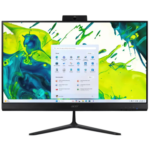 Моноблок Acer Aspire C27B-GARL (DQ.BT2CD.002-Win11H) Full HD Core Ultra 7 255U (1.7) 16Gb SSD512Gb Graphics GbitEth WiFi BT клавиатура мышь Cam черный