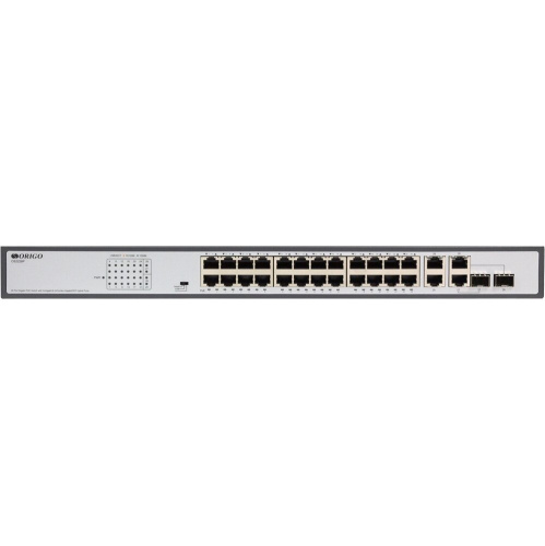 Коммутатор неуправляемый Origo OS2228P/370W OS2228P/370W/B1A (L2) 26x1Гбит/с 2SFP 24PoE+ 370W