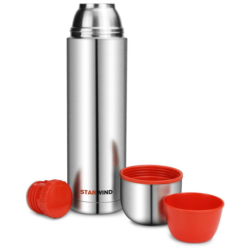 Термос Starwind 20-1200 серебристый/красный