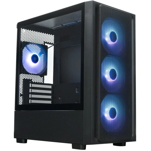 Корпус XASTRA A411M 4ARGB-FC Black (A411M-4FC12A) mATX/Mesh /ScrewlessTG+mesh panel/ 4x120mm ARGB PWM FC fans