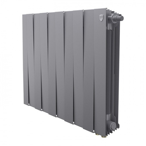 Биметаллический радиатор отопления  Royal Thermo Pianoforte 500 Vdr80 10 Секций Silver Satin